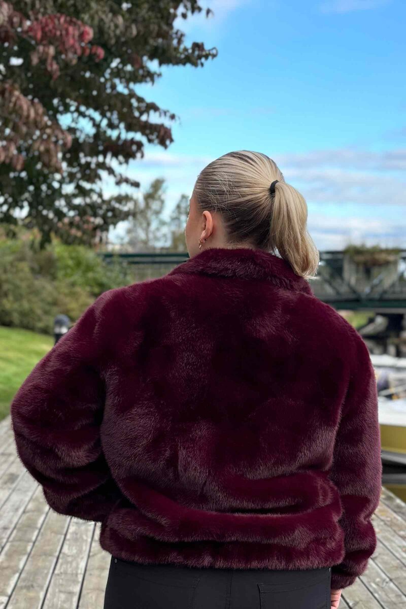 By Clara Aya Women's Jacket Bordeaux Caramelle Fashion