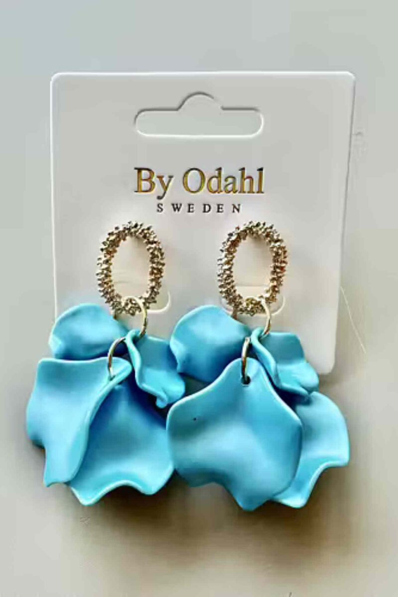 Nellie Earrings Light Blue Silk By Odahl