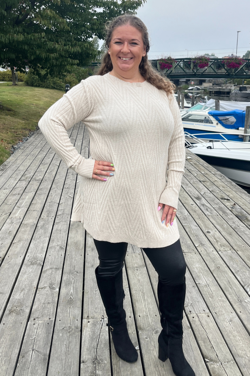 CC Fashion Tone Knitted Tunic 2 Women's Cream Caramelle Fashion