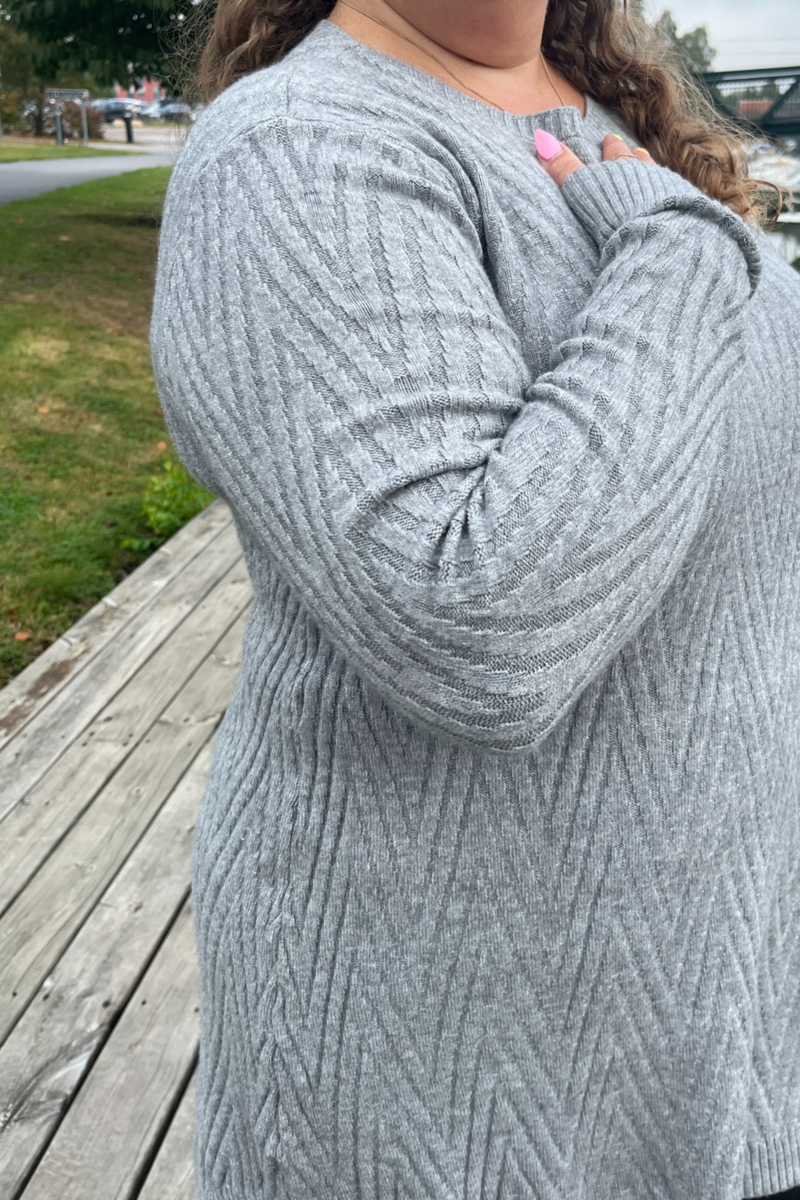 CC Fashion Tone Stickad Tunika 2 Dam Grey Caramelle Fashion