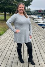 CC Fashion Tone Knitted Tunic 2 Women Grey Caramelle Fashion
