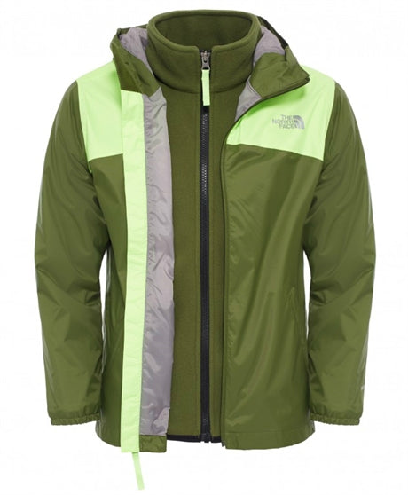 Elden Boys Rain Triclimate Jacket Scallion Green Skaljacka Barn The North Face