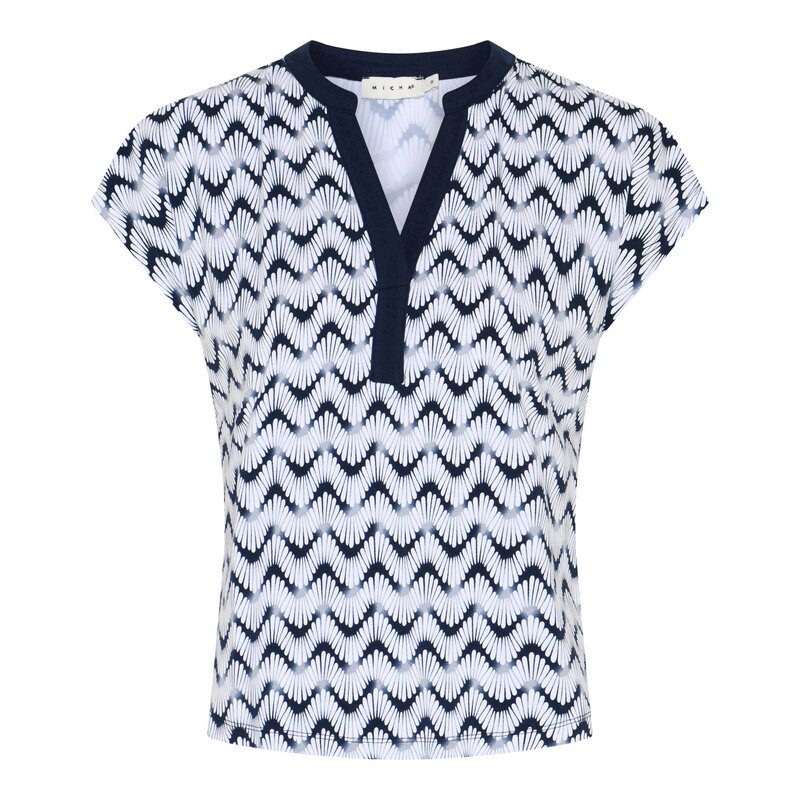 Cadence Mönstrad Topp Dam Navy Wave | Smilebutiken - Micha