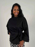 Ellie Tie-Detail Jumper Women Black Camicia