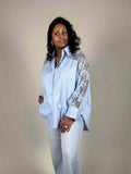 Nikki Lace Shirt Ladies Light Blue CAMICIA