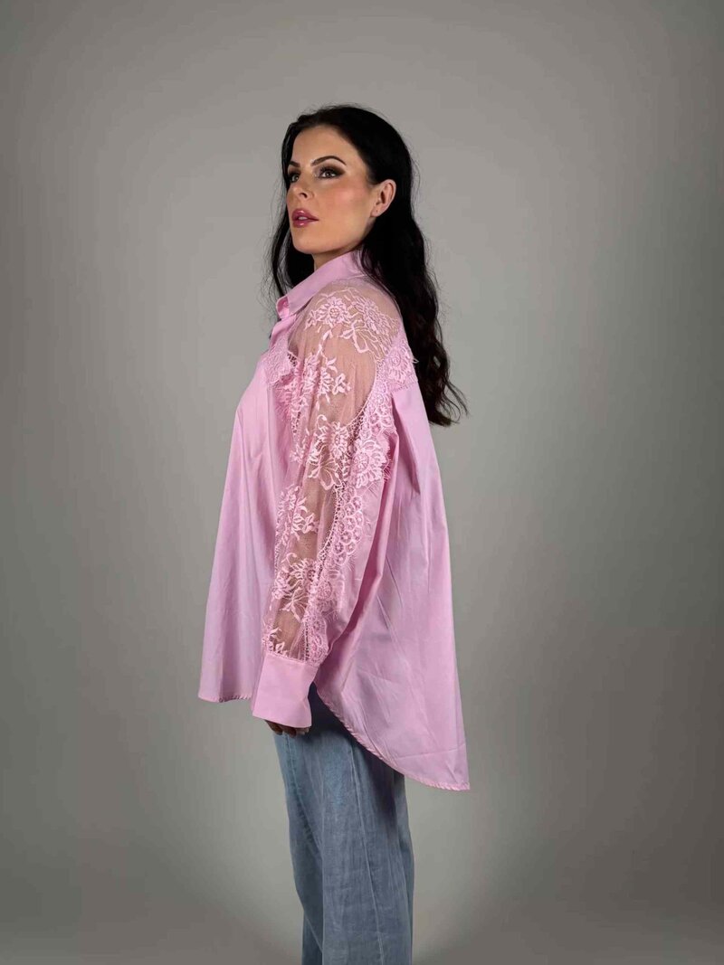 Nikki Skjorta Med Spets Dam Pink CAMICIA