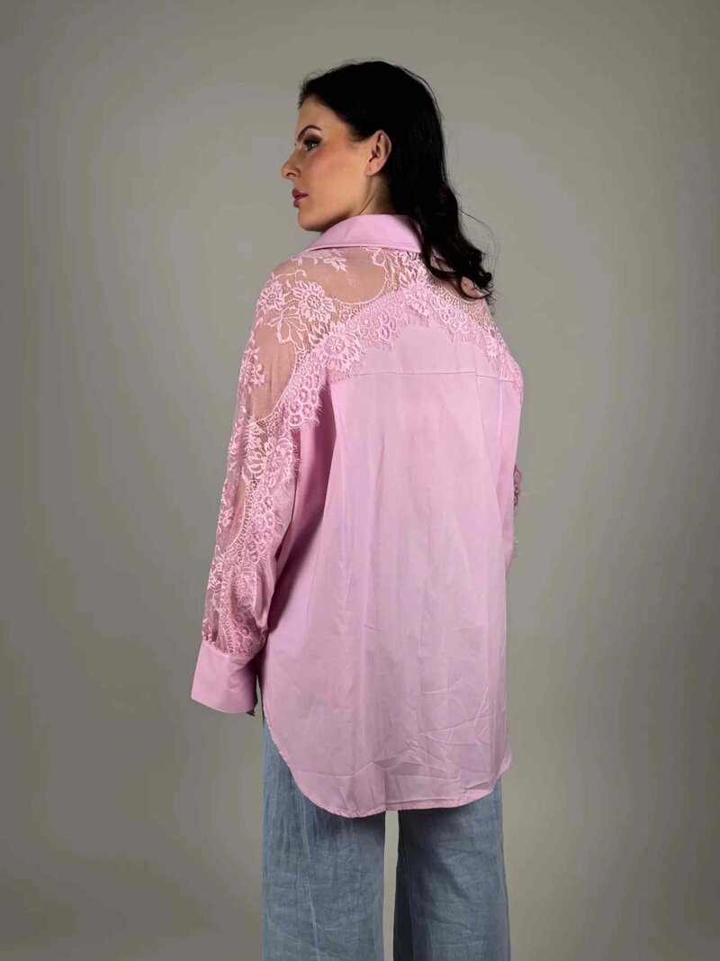 Nikki Skjorta Med Spets Dam Pink CAMICIA