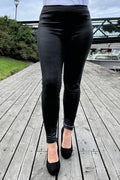 Lined Leggings Women Black Croco Caramelle Fashion