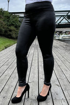 Lined Leggings Women Black Croco Caramelle Fashion