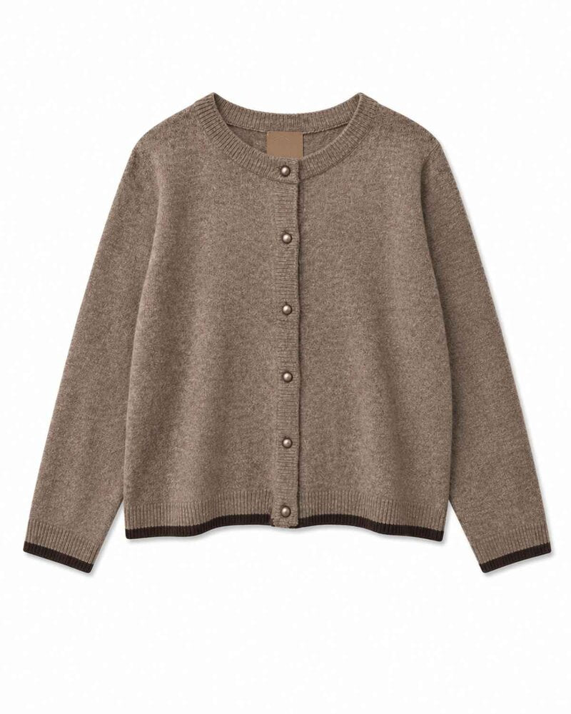 Carla Kofta Med Pärlknappar Dam Brun Slate Black | Smilebutiken - Kopenhaken