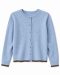 Carla Kofta With Pearl Buttons Ladies Light Blue Kentucky | Smilebutiken - Copenhagen