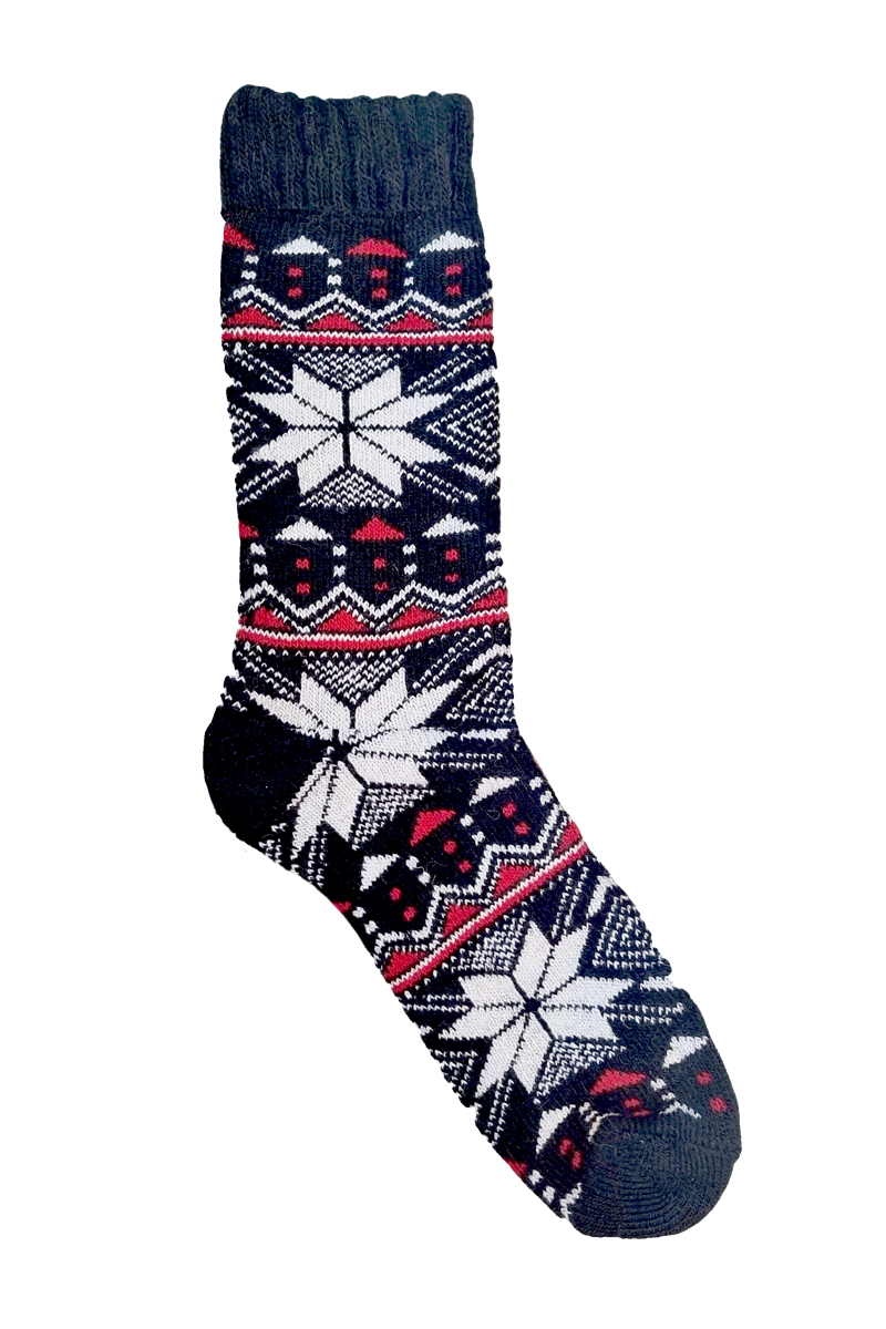 Ladies' Wool Socks Black Red Carlsteins