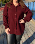 Cassandra Skjorta Dam Vinröd Bordo | Smilebutiken - Caramelle fashion