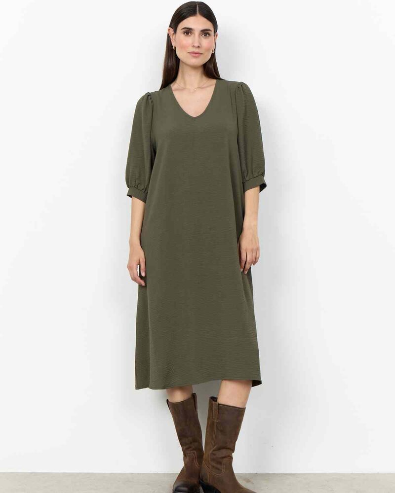 Cath 11 V-Ringad Klänning Dam Grape Leaf | Smilebutiken - Soyaconcept