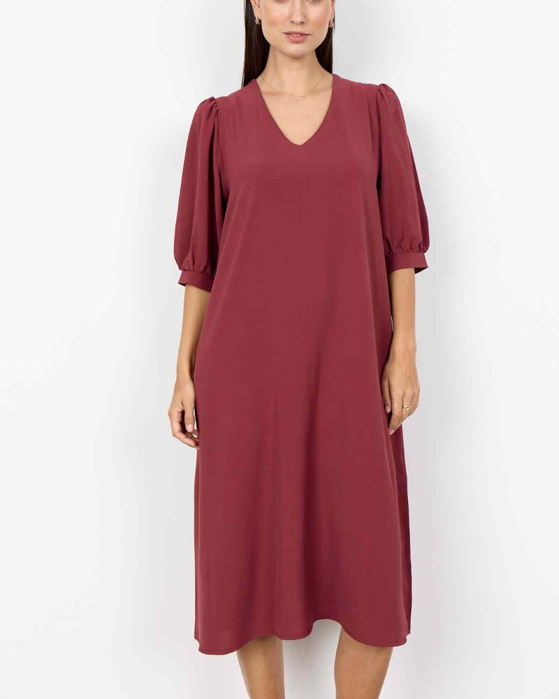 Cath 11 V-Neck Dress Women Oxblood Red Soyaconcept | Smilebutiken - Soyaconcept