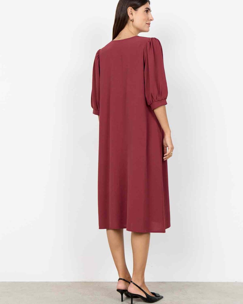 Cath 11 V-Neck Dress Women Oxblood Red Soyaconcept | Smilebutiken - Soyaconcept