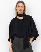 Cath 12 Blouse With Scarf Detail Women Black | Smilebutiken - Soyaconcept
