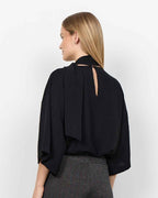 Cath 12 Blouse With Scarf Detail Women Black | Smilebutiken - Soyaconcept