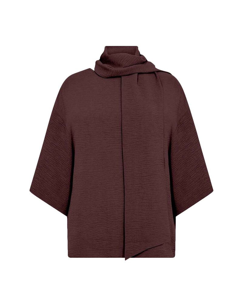Cath 12 Blus Med Scarfdetalj Dam Chocolate Plum | Smilebutiken - Soyaconcept
