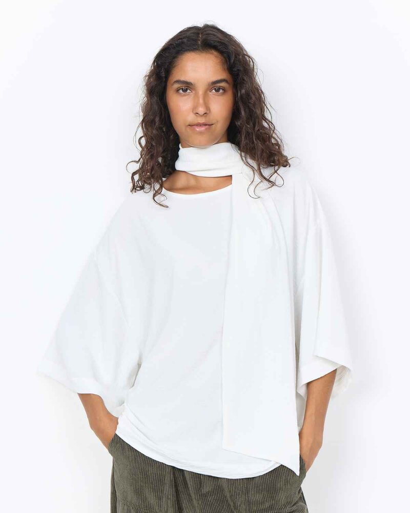 Cath 12 Blus Med Scarfdetalj Dam Offwhite | Smilebutiken - Soyaconcept