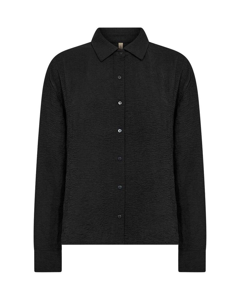 Cath 14 Shirt With Texture Women Black | Smilebutiken - Soyaconcept