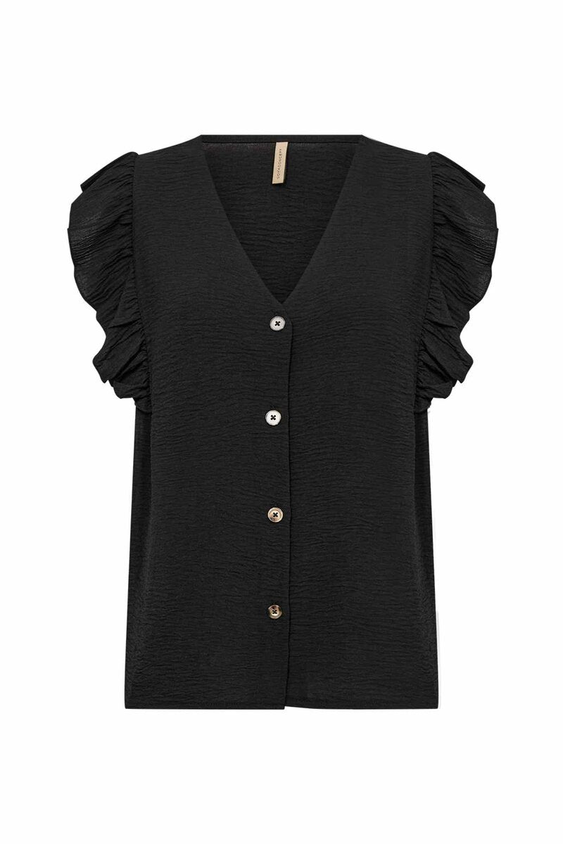 Cath 5 V-Neck Top Women Black | Smilebutiken - Soyaconcept