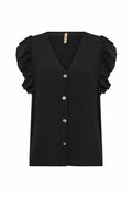Cath 5 V-Neck Top Women Black | Smilebutiken - Soyaconcept