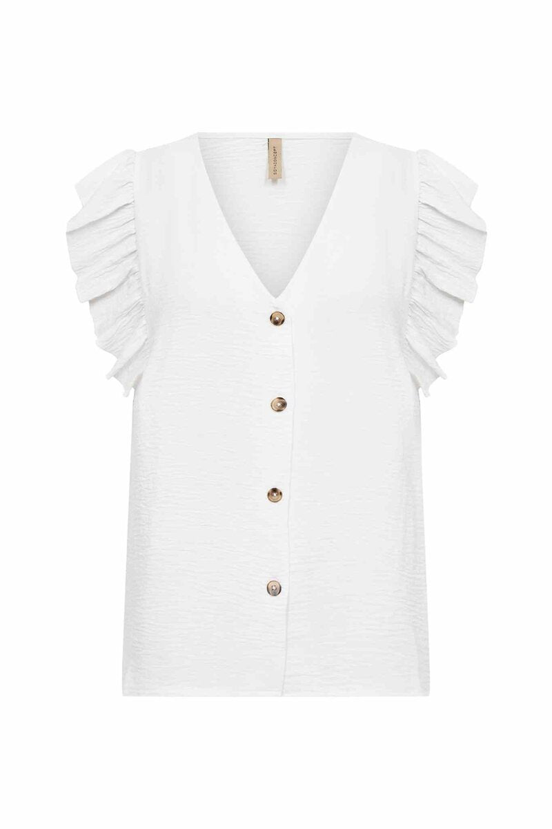 Cath 5 V-neck Top Women White | Smilebutiken - Soyaconcept