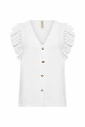 Cath 5 V-neck Top Women White | Smilebutiken - Soyaconcept