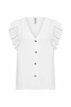 Cath 5 V-neck Top Women White | Smilebutiken - Soyaconcept