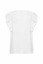 Cath 5 V-neck Top Women White | Smilebutiken - Soyaconcept