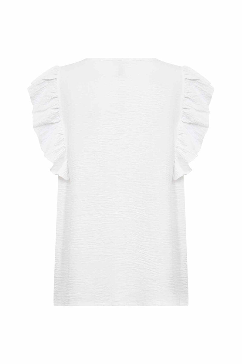 Cath 5 V-neck Top Women White | Smilebutiken - Soyaconcept
