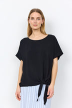 Cath 7 Top With Tie Detail Women Black | Smilebutiken - Soyaconcept