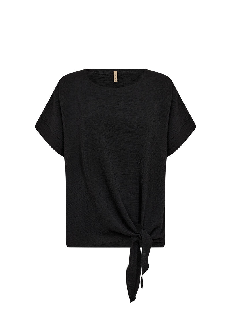 Cath 7 Top With Tie Detail Women Black | Smilebutiken - Soyaconcept