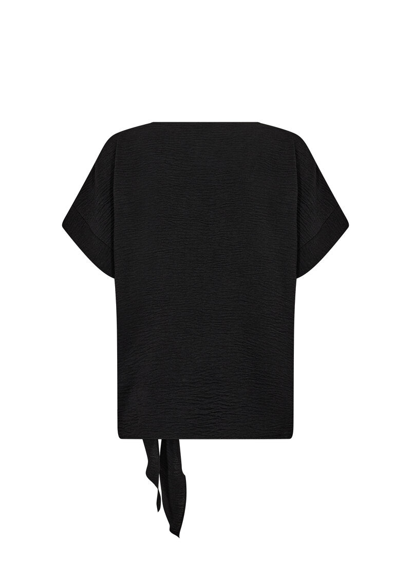Cath 7 Top With Tie Detail Women Black | Smilebutiken - Soyaconcept