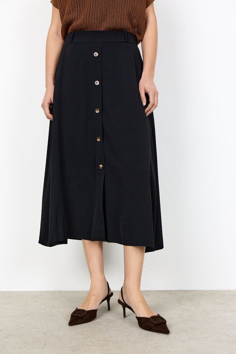Cath 9 Midi Skirt Women Black | Smilebutiken - Soyaconcept