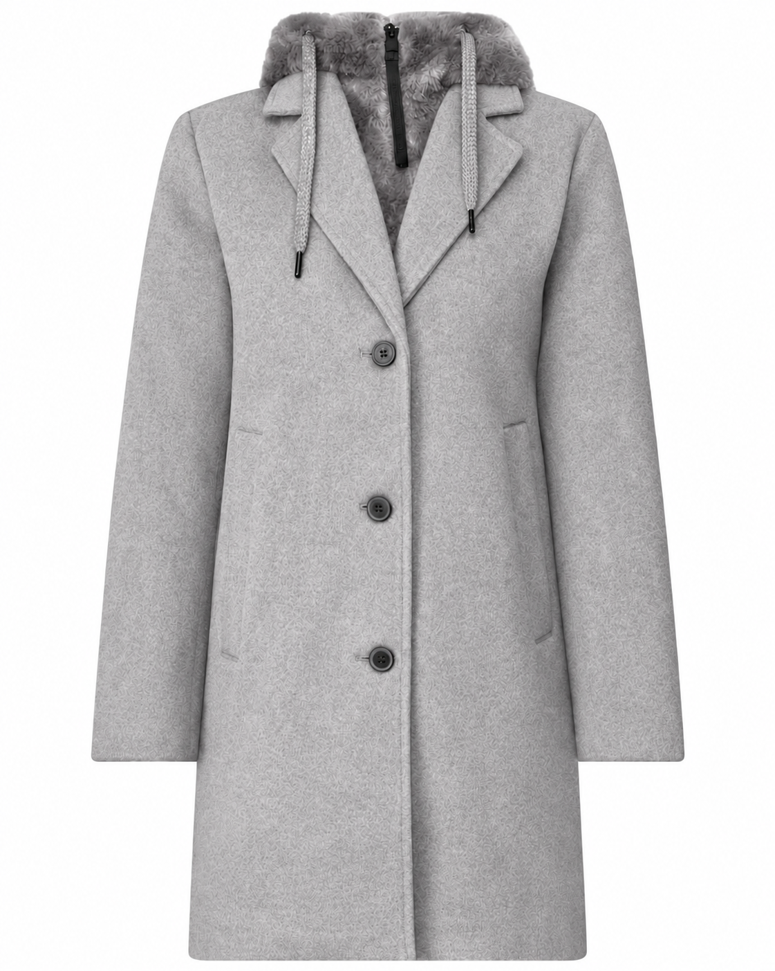 Celine Ullkappa med Fuskpäls Beige Moonlight Silver Melange | Smilebutiken - Cecil