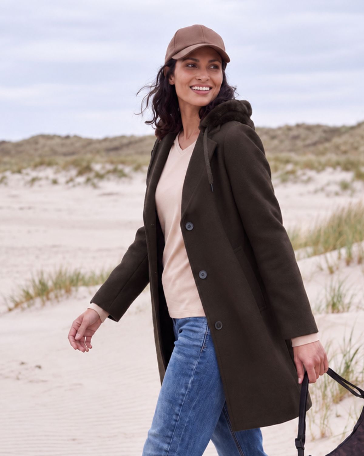 Celine Ullkappa med Fuskpäls Brun Chocolate Sauce Brown | Smilebutiken - Cecil