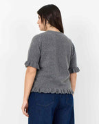 Chanin 5 Pullover Women Dark Earth Melange | Smilebutiken - Wasabiconcept