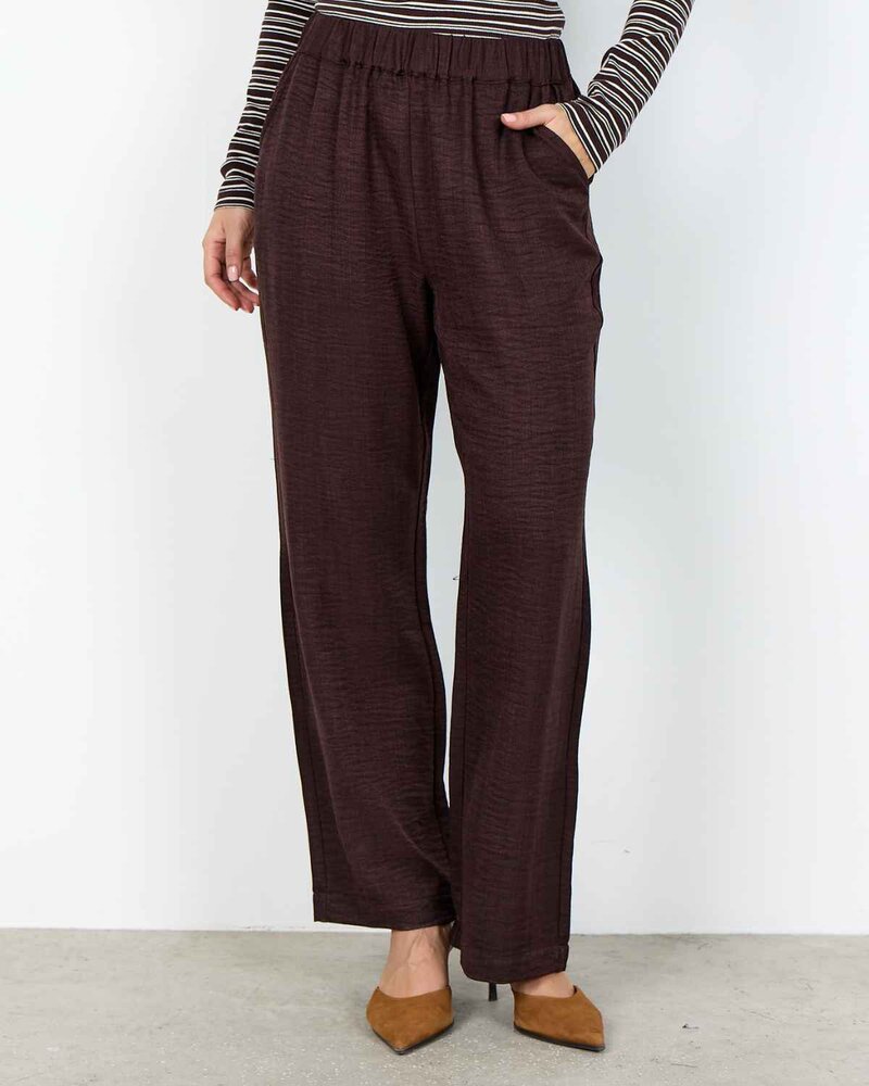 Charissa 3 Byxa Med Textur Dam Chocolate Plum | Smilebutiken - Soyaconcept