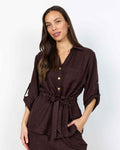 Charissa 6 Tie Shirt Women Chocolate Plum | Smilebutiken - Soyaconcept
