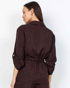 Charissa 6 Skjorta Med Knyt Dam Chocolate Plum | Smilebutiken - Soyaconcept