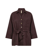 Charissa 6 Skjorta Med Knyt Dam Chocolate Plum | Smilebutiken - Soyaconcept