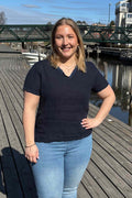 Chica London Emeline Blus Dam Navy Caramelle Fashion