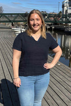 Chica London Emeline Blus Dam Navy Caramelle Fashion