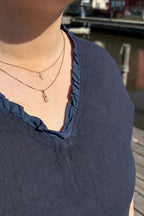 Chica London Emeline Blus Dam Navy Caramelle Fashion