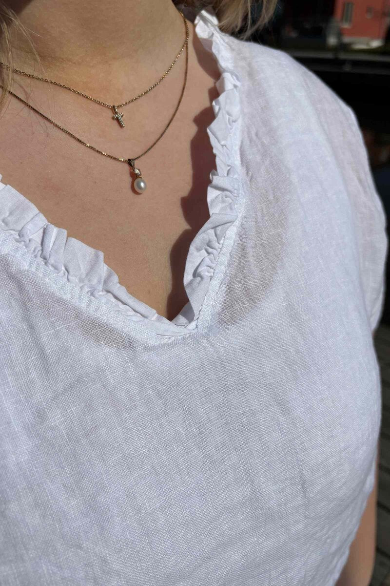 Chica London Emeline Blus Dam White Caramelle Fashion