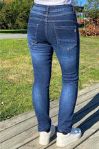 Franka Jeans med Blingknappar Dam Blue | Smilebutiken - Caramelle Fashion