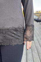 Chica London Gwynne Long-sleeved Lace Top Women Choco - Caramelle Fashion