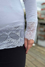 Chica London Gwynne Long Sleeve Lace Top Women White - Caramelle Fashion